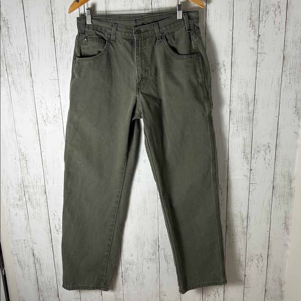 Dickies olive green men’s work pants 32x32 thick durable casual style
